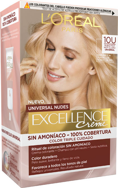 L'Oréal Paris Excellence Crema Colorante Universal Nudes 10U Rubio Muy Claro