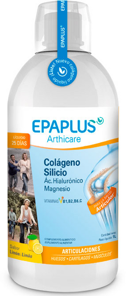 Epaplus Arthicare Colágeno + Silicio+ Ácido Hialurónico Líquido Sabor Limón 1L