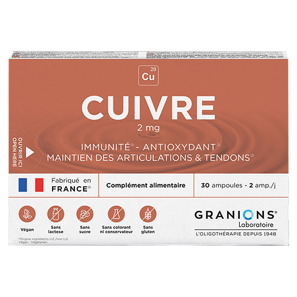 Granions Oligo Cuivre 2mg 30 ampoules 2