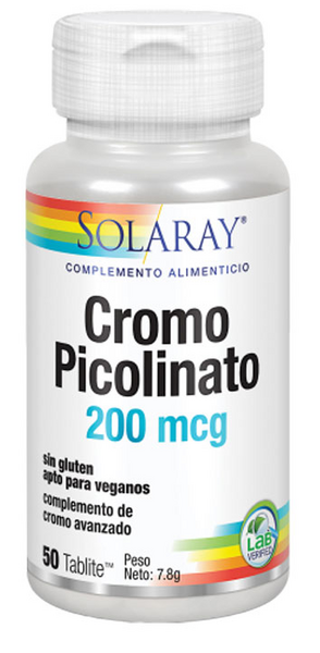 Solaray Chromium Picolinate 200 Mg 50 Comprimidos