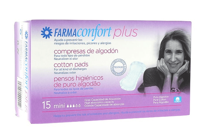 Farmaconfort Mujer Plus Compresas Mini Algodón 15 Uds - Imagen 2