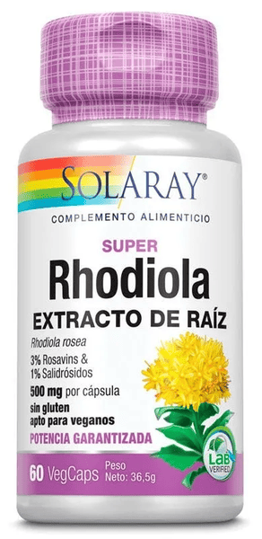 Solaray Super Rhodiola 60 Cápsulas Vegetales - Imagen 3