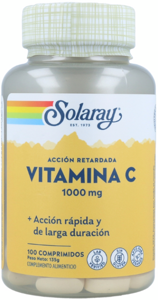 Solaray Vitamina C 1000mg 100 Comprimidos Acción Retardada