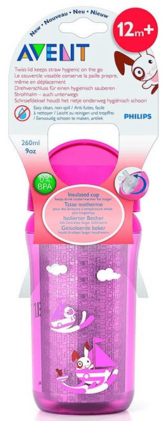 Avent Vaso Térmico Rosa 12m+ SCF766/00 260 ml