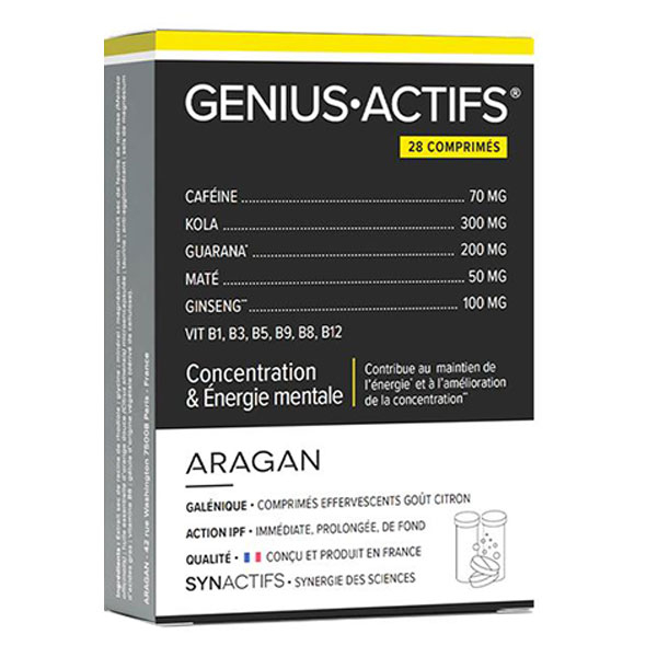 Aragan - - Geniusactifs® - Mémoire - 30 comprimés effervescents