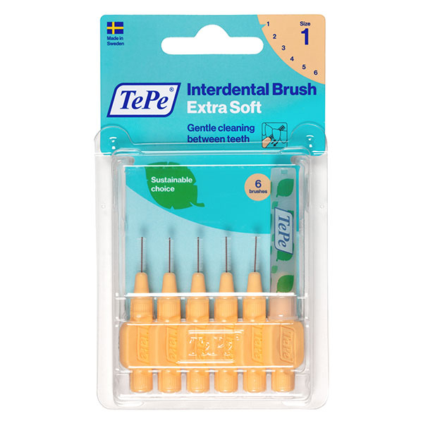Brossette Interdentaire Extra Souple Eco-Responsable Orange Pastel ISO 1 / 0.45mm 6 brossettes