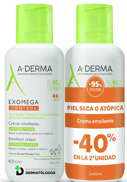 A-Derma Exomega Control Crema Emoliente 2x400 ml