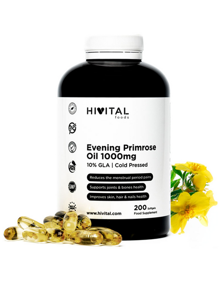 Hivital Aceite De Onagra 1000mg Con 10% Omega 6 GLA 200 Perlas