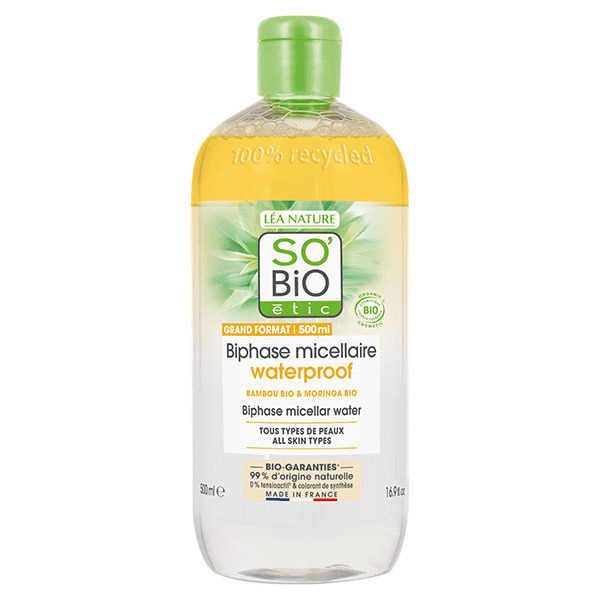 So'Bio Étic Pur Bamboo Biphase Micellaire Waterproof Bambou Bio 500ml 2