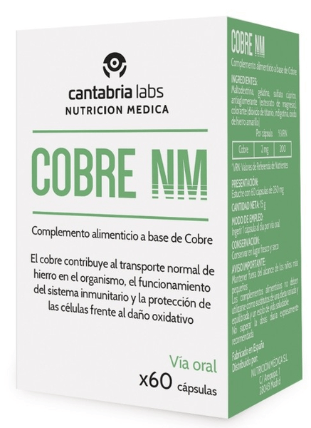 Nutrición Médica Cobre Nm 60 Cápsulas