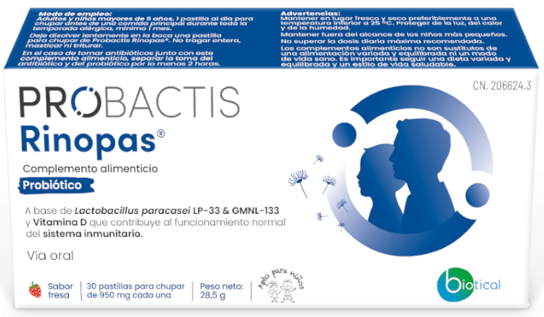 Probactis 3 X Rinopas Probióticos Fresa 30 Comprimidos Masticables - Imagen 2