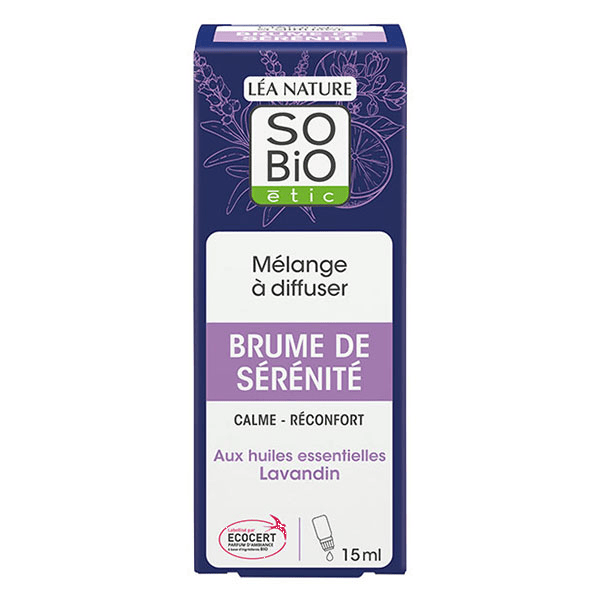 Léa Nature So Bio Etic, Mélange à diffuser Brume de sérénité, huiles essentielles, lavandin 15ml