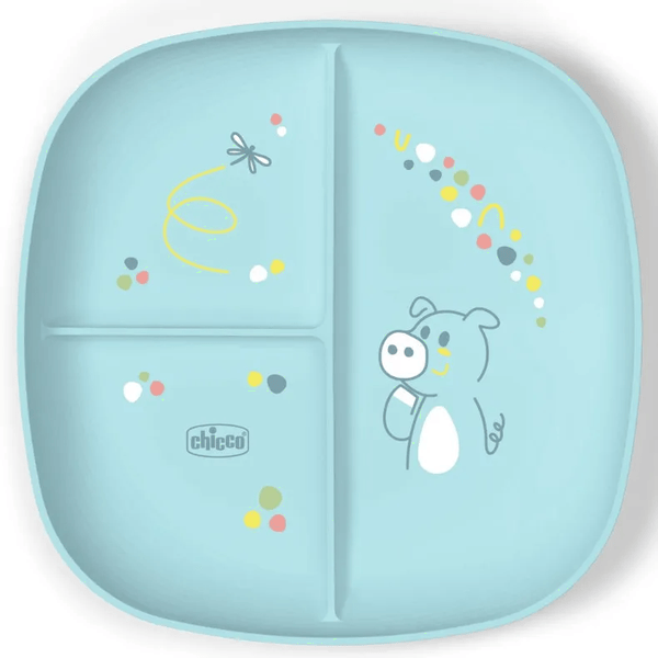 Chicco Azul Plato Con Compartimentos +12M