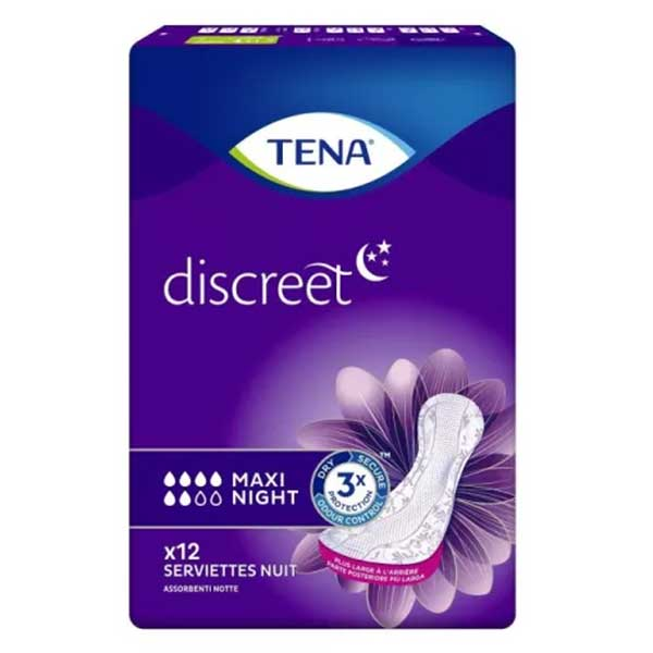 Discreet Serviette Hygiénique de Nuit Maxi Night 12 unités
