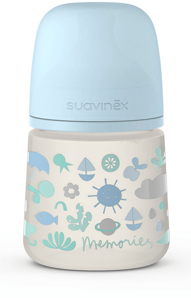 Suavinex Biberón Memories Tetina Anatómica Silicona Talla 1S 150 ml Azul