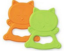Saro Mordedores de Goma Gatitos Naranja y Verde 2 uds