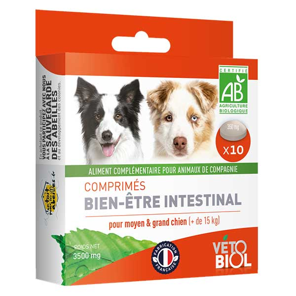 Meilleurs prix pour Vétobiol Bien-Être Intestinal Moyen Grand Chien Bio 10 comprimés