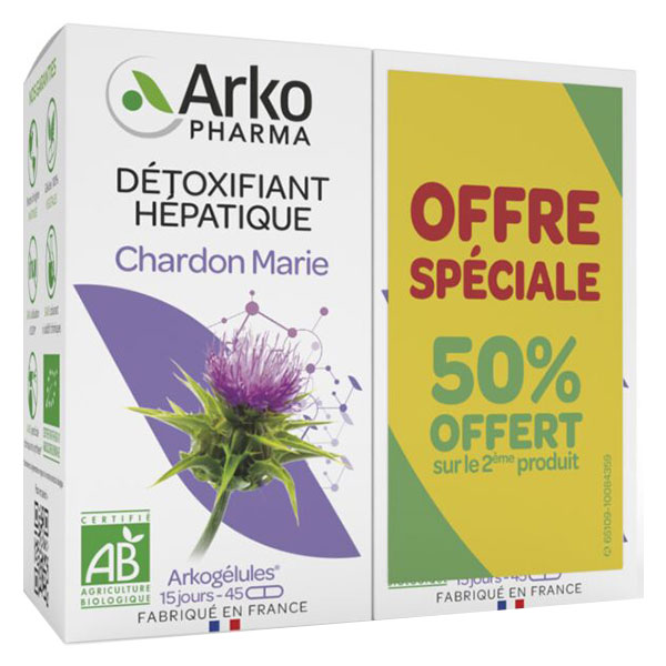 Arkogélules Dépuratif Chardon Marie Bio Lot de 45 x 2 gélules