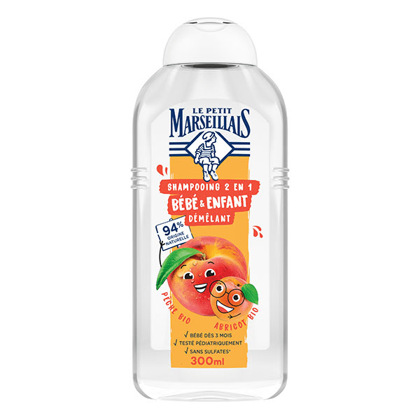 Shampooing Démêlant 2en1 Bébé Enfant Pêche & Abricot 300ml 3