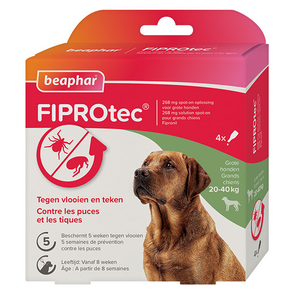 Beaphar Fiprotec Spot-On pour chien de 20 à 40 kg 8 pipettes