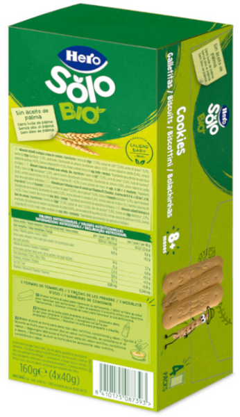 Hero Solo BIO Galletas Ecológicas Sin Aceite De Palma +8m 160 Gr