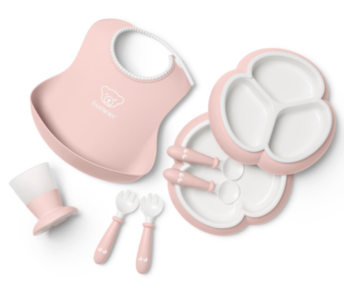 BabyBjörn Vajilla Completa con Babero Rosa Pastel 8 Piezas