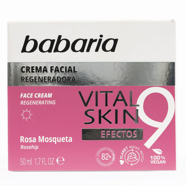 Babaria Crema Regeneradora 9 Efectos Vital Skin Stop Arrugas Rosa Mosqueta 50ml