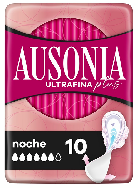 Ausonia Ultrafina Plus Noche 10 Unidades
