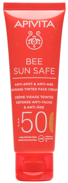 Apivita Bee Sun Safe Crema Antiedad y Antimanchas con Color SPF50 50ml
