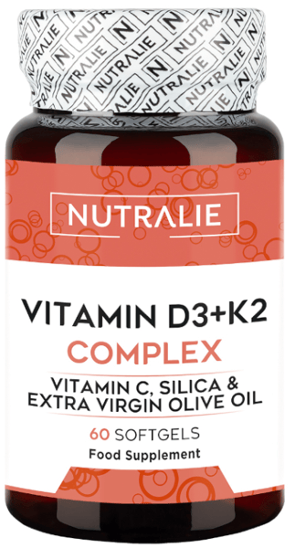 Nutralie Vitamina D3+K2 Complex 10000 UI con Vitamina C 60 Softgels