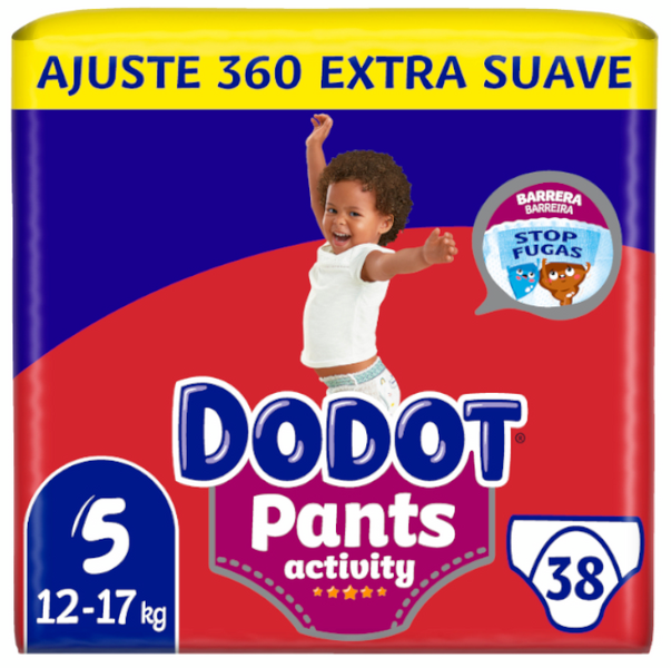 Dodot Pants Activity Extra-Jumbo Pack T5 (12-17 Kg) 38 Uds