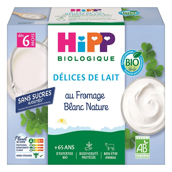 Fromage Blanc Nature dès 6 mois 4 Coupelles x100g 2
