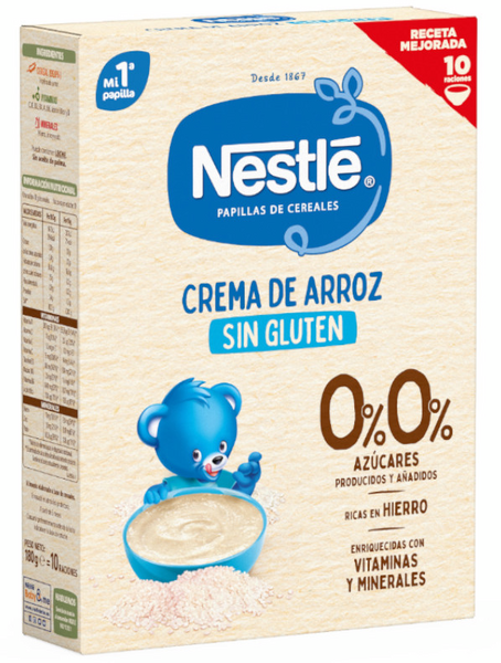 Nestlé Papilla 0%0% Crema De Arroz Sin Gluten 180 Gr