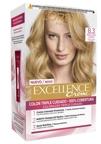 L'Oréal Excellence Tinte Tono 8.3 Rubio Claro Dorado