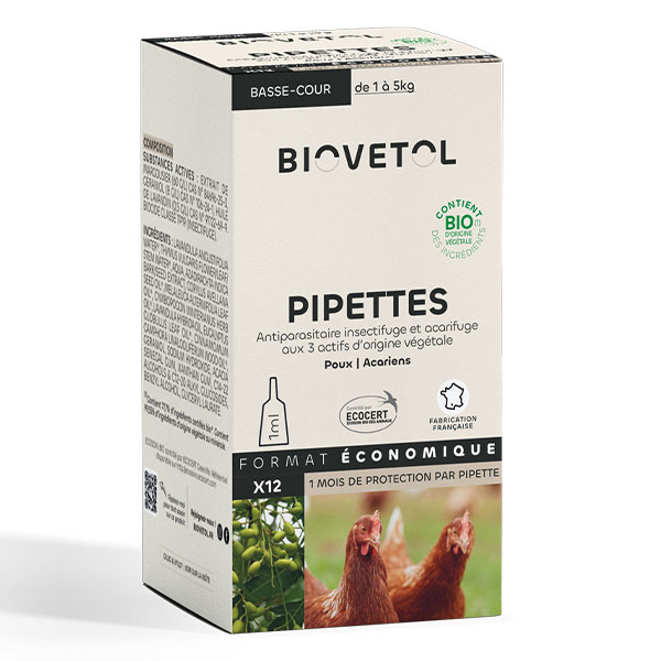 Biovetol - Antiparasitaire - Pipettes basse-cour - 1ml (x12)