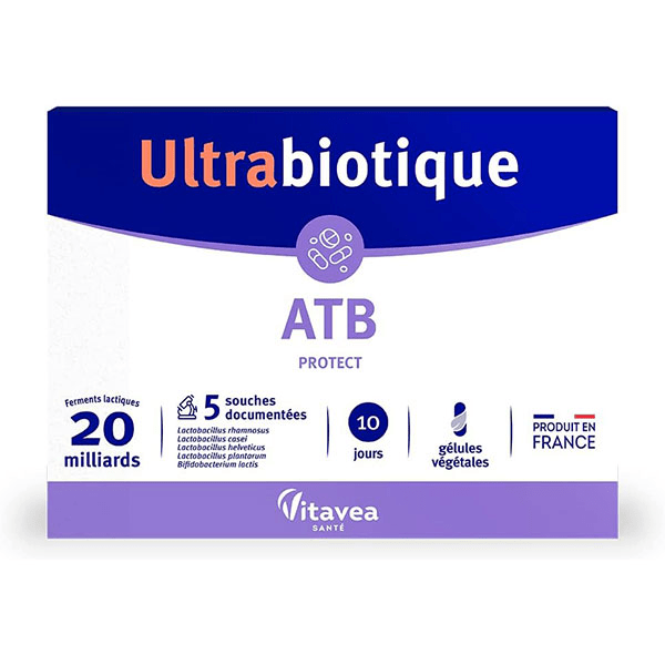 Ultrabiotique ATB - Probiotiques -Protège la flore Digestion 10 gélules 5