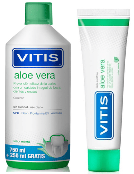 Vitis Colutorio Aloe Vera Sabor Menta 1000 ml + Pasta Dental Aloe Vera 100 ml