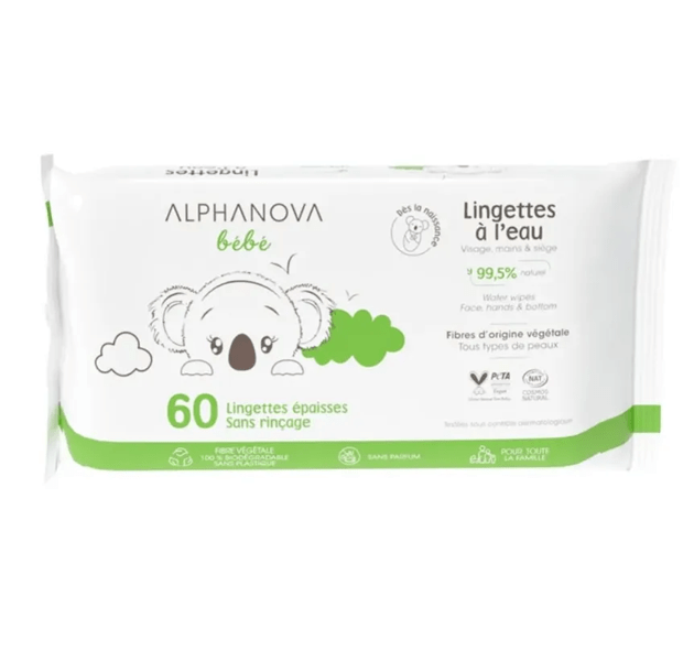 Lingettes à l'eau Sans parfum Bébé 60 unités 2