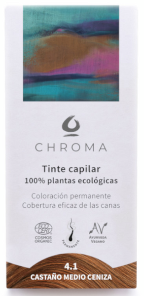 Chroma Tinte Capilar Natural Castaño Medio Ceniza 4.1 500 Gr
