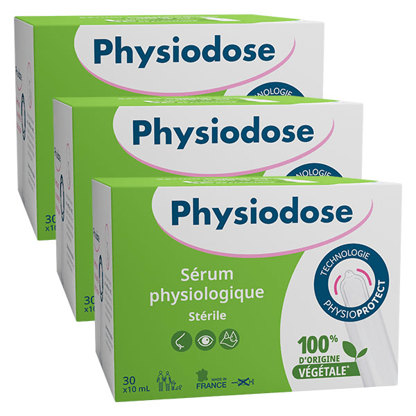 Physiodose Sérum Physiologique Stérile Lot de 3 x 30 unités