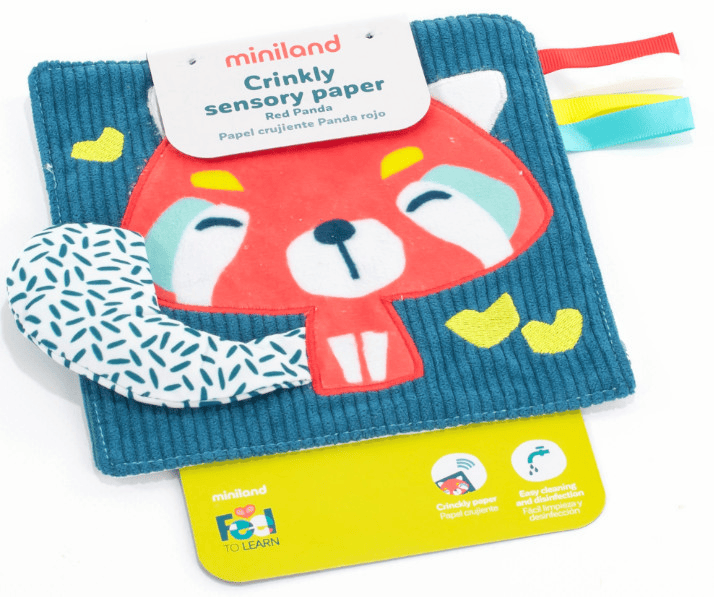 Miniland Papel Crujiente Sensorial Panda Rojo