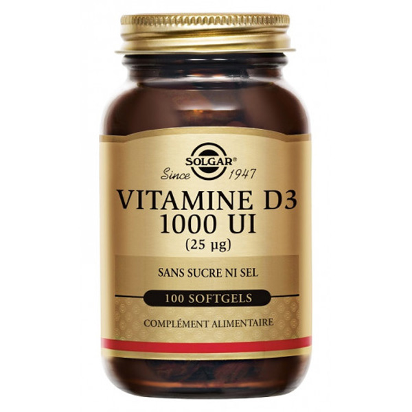 Vitamine D3 1000 UI 100 softgels