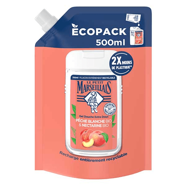 Recharge Gel Douche Pêche Blanche & Nectarine Bio 500ml 3