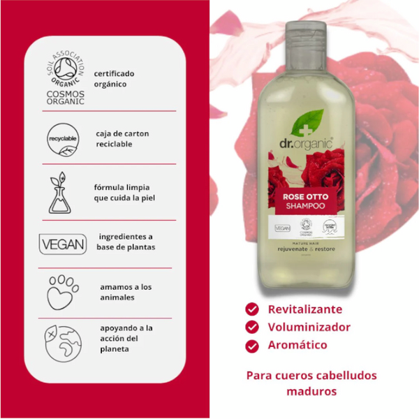 Dr. Organic Champú Rosa Damascena