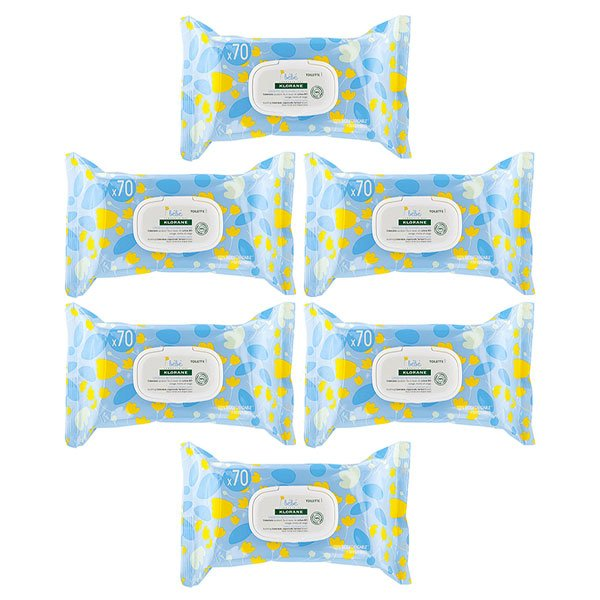 Bébé Calendula Lingette Nettoyante Douce Lot de 6 x 70 unités