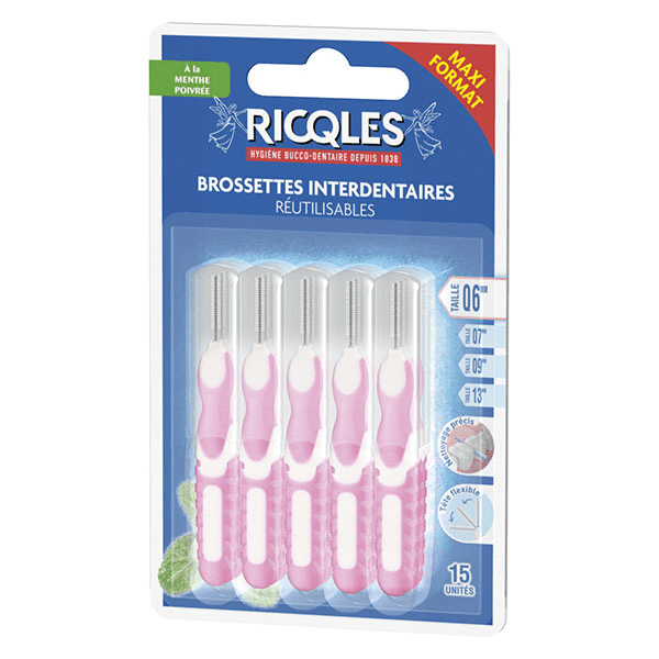 Brossettes interdentaire réutilisables 0,6mm, 15 unités 2