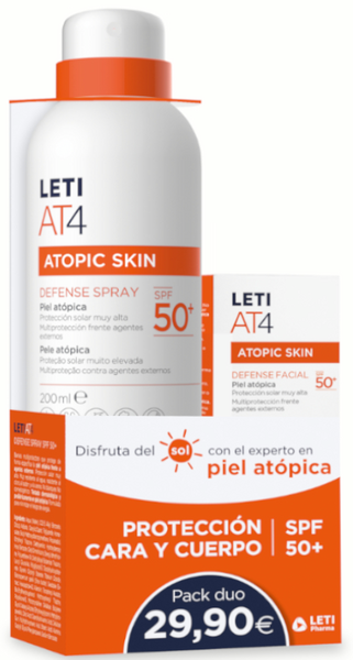 Leti AT4 Protección Solar Facial SPF50+ 50 Ml + Spray SPF50+ 200 Ml