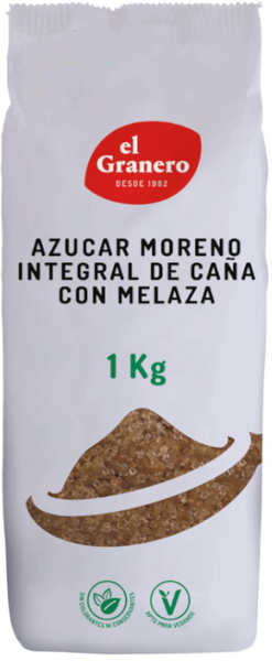 El Granero Integral Azúcar Moreno Integral De Caña Con Melaza 1kg