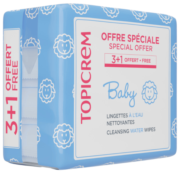 Topicrem Baby Toallitas Limpiadoras al Agua 3+1 180 uds