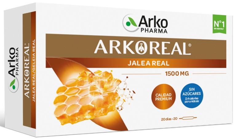 Arkoreal Jalea Real 1500mg Fresca Forte Plus BIO Sin Azúcar 20 Ampollas